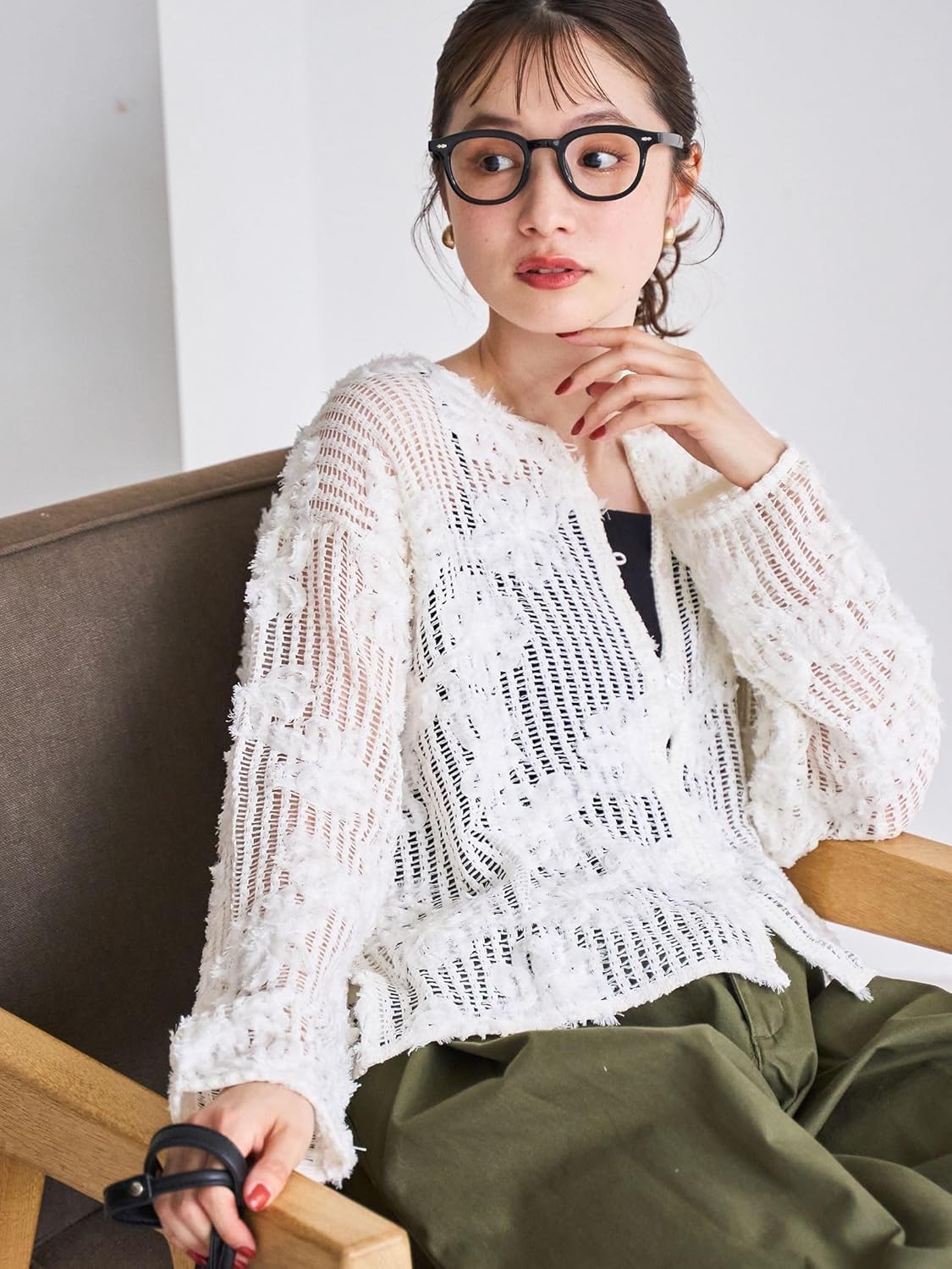 3D FLOWER LACE CARDIGAN クラネ clane CLANE - 3D FLOWER LACE